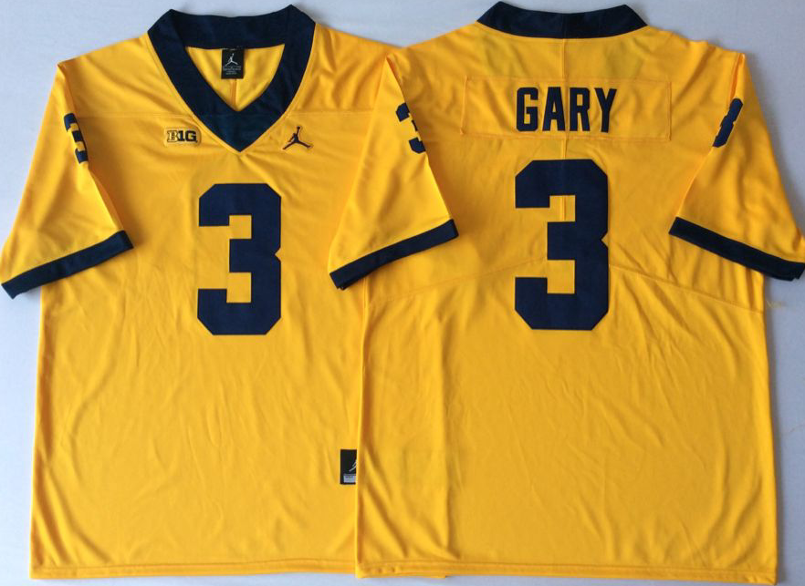 NCAA Men Michigan Wolverines YELLOW #3 GARY
